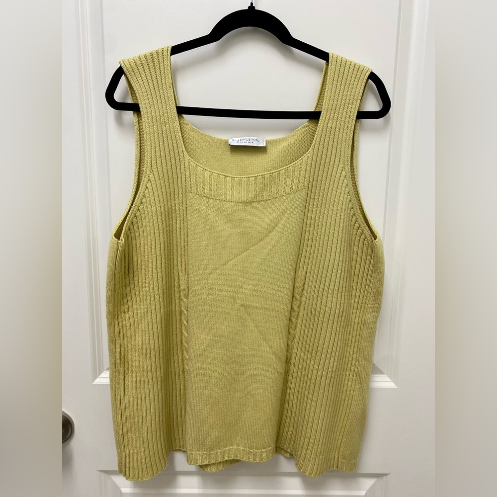 Gispa Donna Sweater Tank in chartreuse